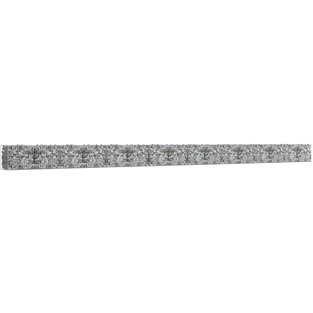 Vidaxl Gabion Wall With Covers Galvanized Steel 354"&quotX19.7"&quotX19.7""