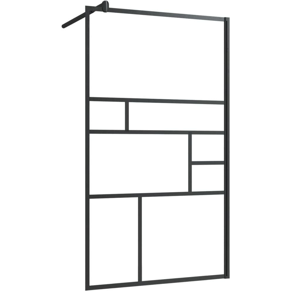 Vidaxl Walk-In Shower Wall With Clear Esg Glass 35.4"&quotX76.8"" Black