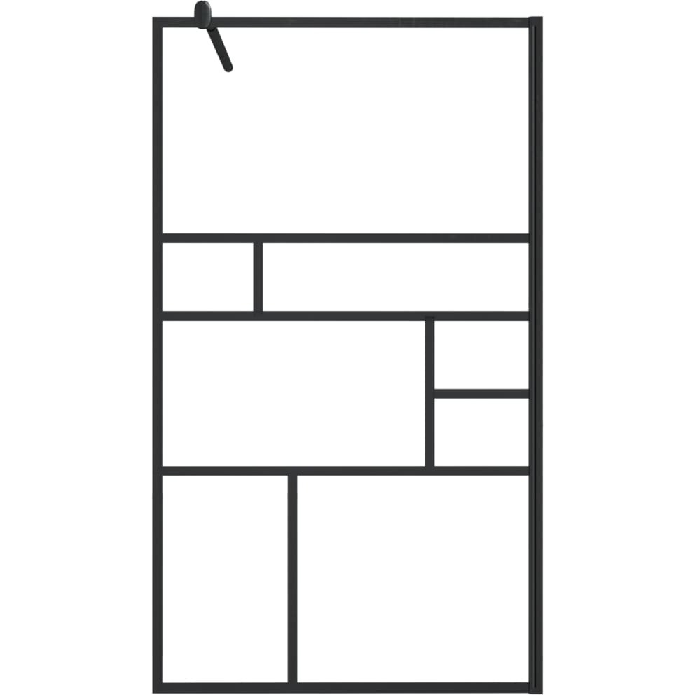 Vidaxl Walk-In Shower Wall With Clear Esg Glass 35.4"&quotX76.8"" Black