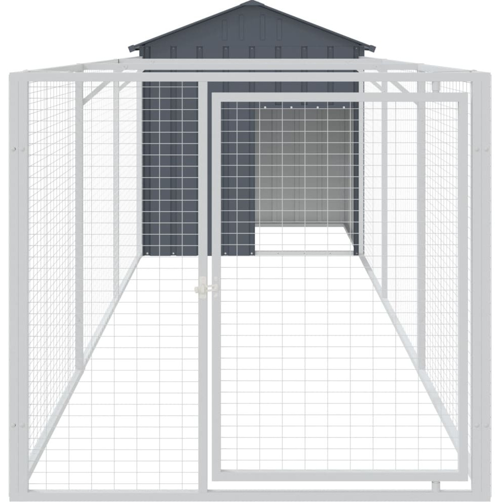 Vidaxl Dog House With Roof Anthracite 46.1"&quotX159.4"&quotX48.4"" Galvanized Steel