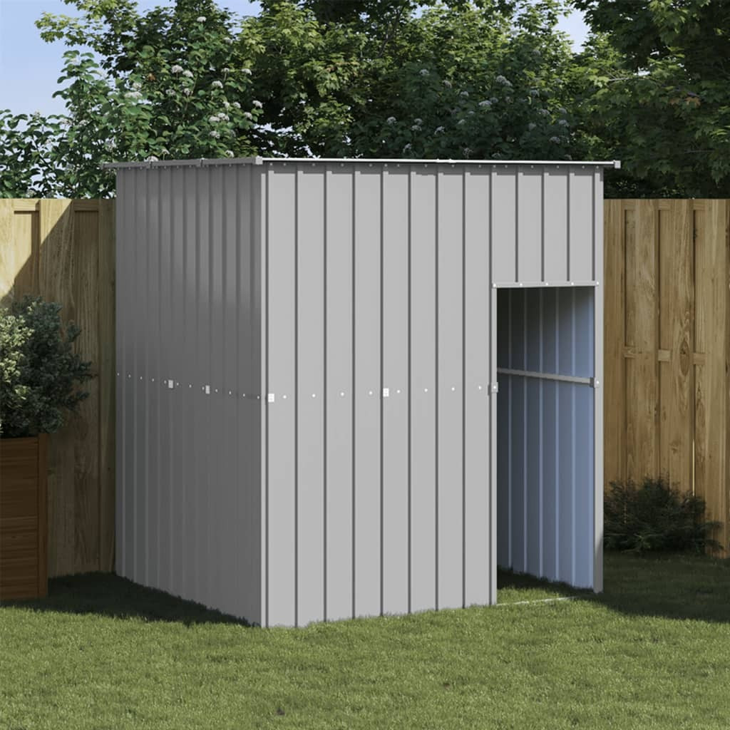 Vidaxl Dog House With Roof Light Gray 65"&quotX60.2"&quotX71.3"" Galvanized Steel