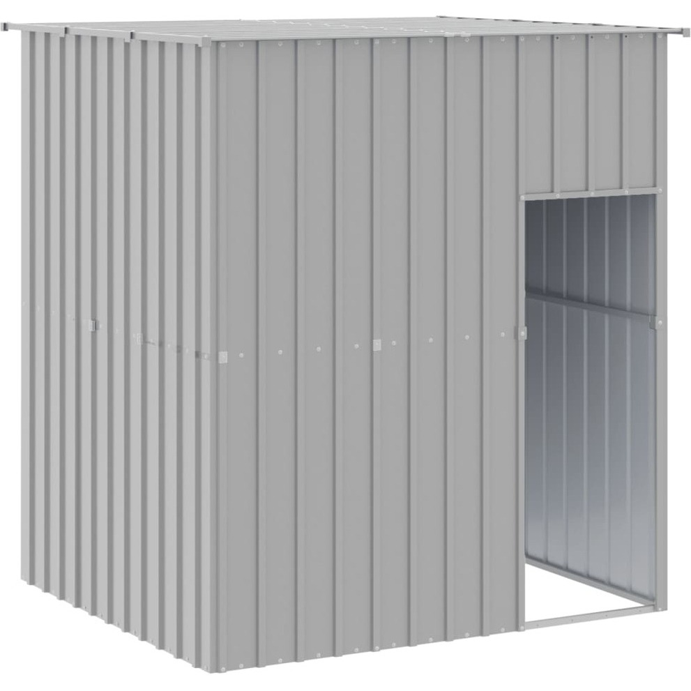 Vidaxl Dog House With Roof Light Gray 65"&quotX60.2"&quotX71.3"" Galvanized Steel