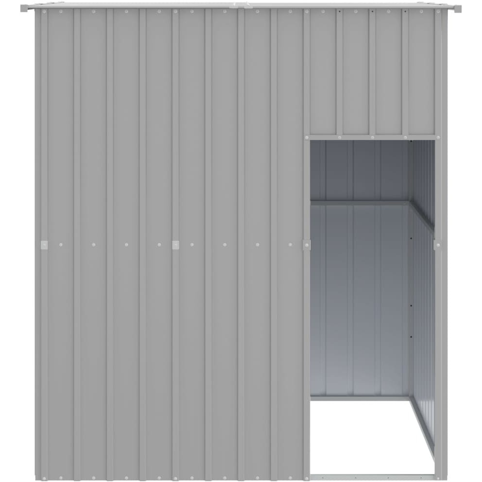 Vidaxl Dog House With Roof Light Gray 65"&quotX60.2"&quotX71.3"" Galvanized Steel
