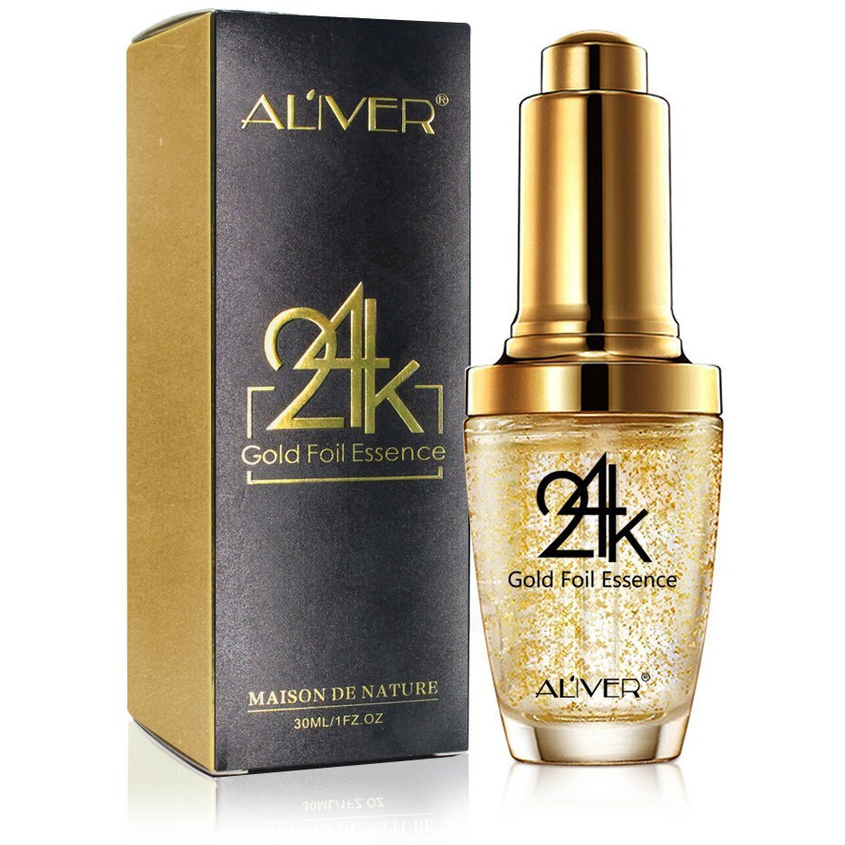 24K Gold Face Essence, Anti Aging & Wrinkle Moisturizing Firming Face Serum, Treatment For Skin Care With Hyaluronic Acid Serum