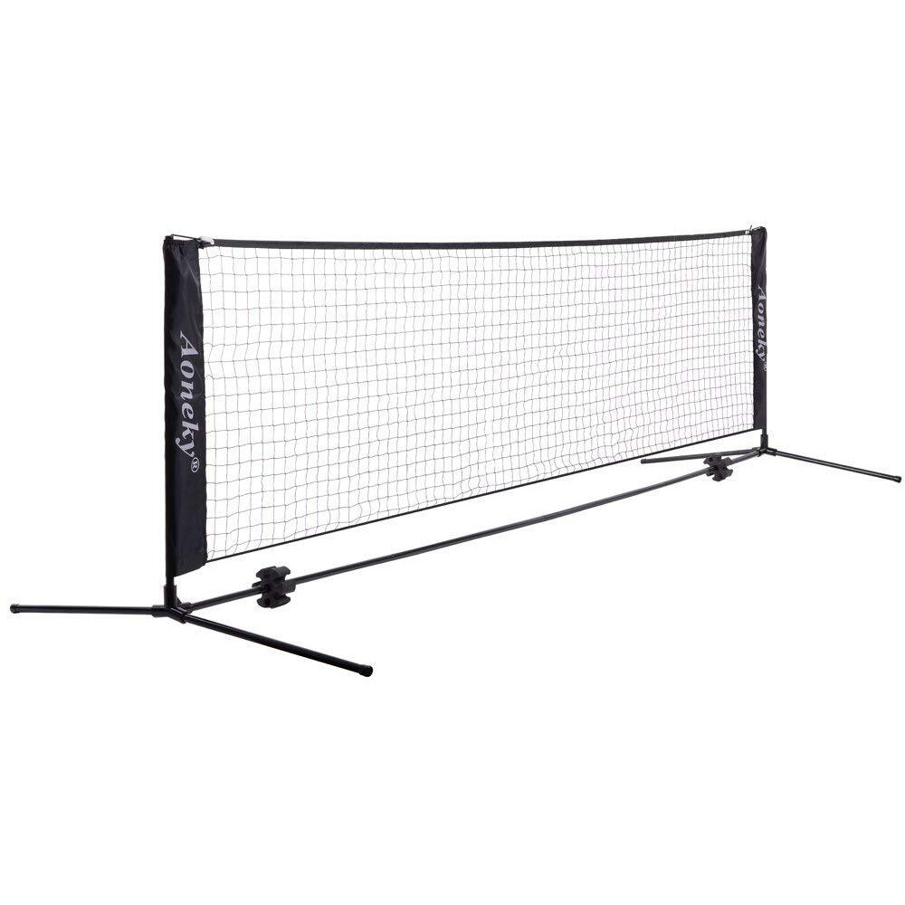 Aoneky Mini Portable Tennis Net For Driveway - Kids Soccer Tennis Net For Backyard Or Beach - Family Pickleball Tennis Game Toy For Boys Children Aged 6+ Years Old (10 Feet)