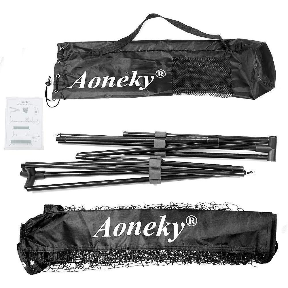 Aoneky Mini Portable Tennis Net For Driveway - Kids Soccer Tennis Net For Backyard Or Beach - Family Pickleball Tennis Game Toy For Boys Children Aged 6+ Years Old (10 Feet)