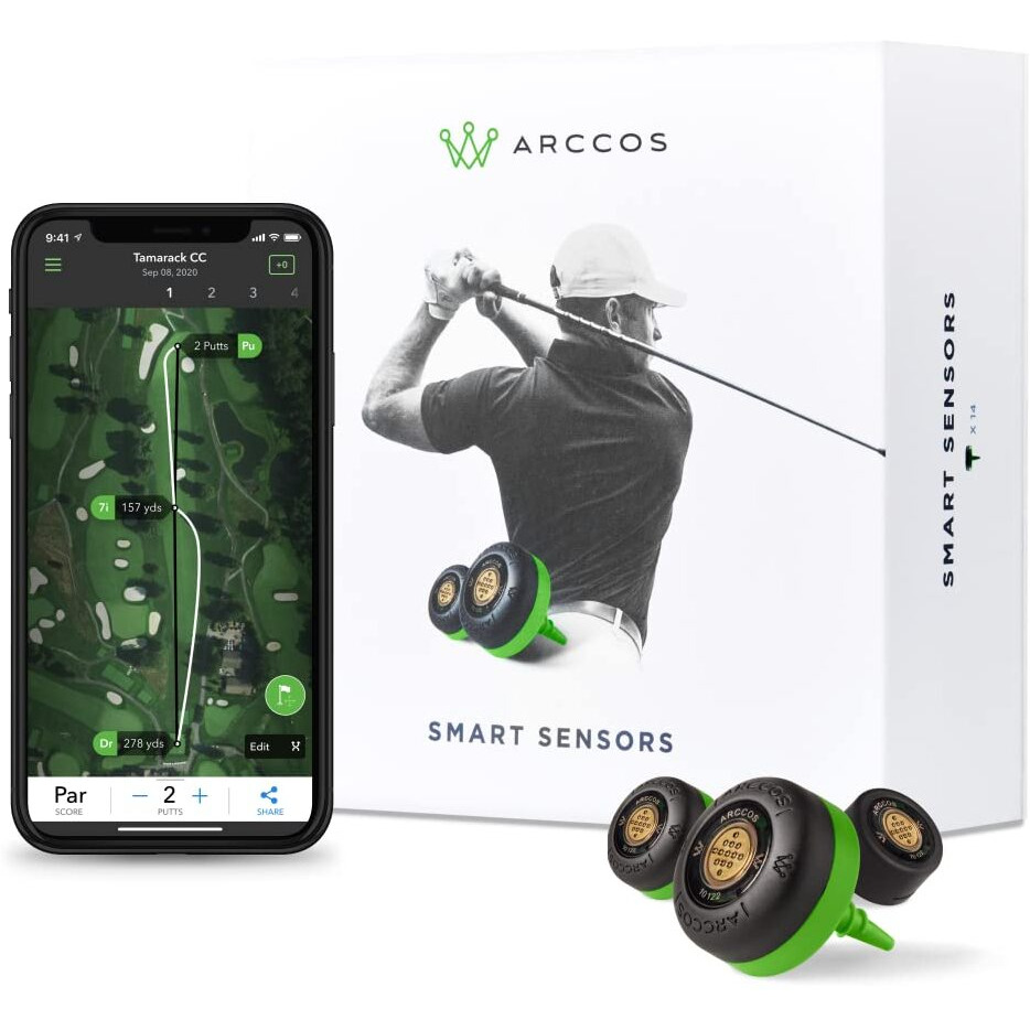 Arccos Gen 3+ Smart Sensors - Golf's Best On Course Tracking System Featuring The First-Ever A.I. Powered Gps Rangefinder