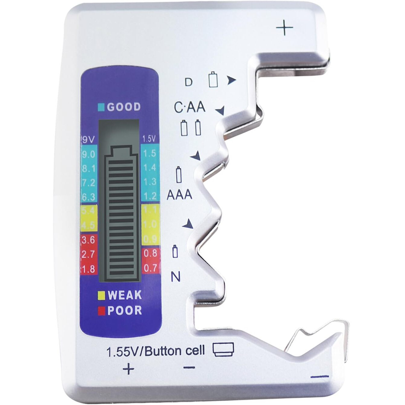 Battery Tester Universal Battery Checker With Lcd Display Digital Multi Purpose Small Battery Checker For All Battery C Aa Aaa D N 9V 6F22 1.5V Button Cell Batteries