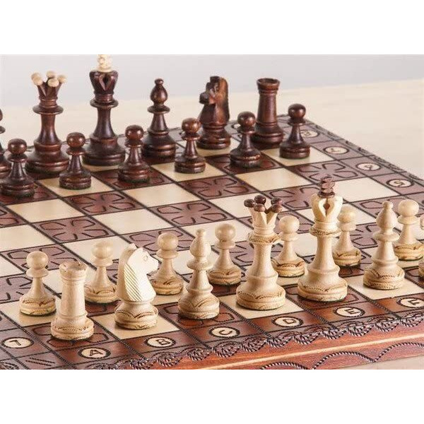 Beautiful Handcrafted Wooden Chess Set With Wooden Board And Handcrafted Chess Pieces - Gift Idea Products (16"" (40 Cm) Orn)