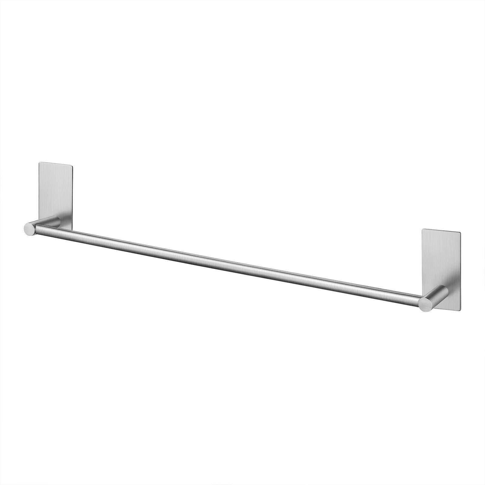 Kes Adhesive Towel Bar 20-Inch Bathroom Towel Holder No Drill Stick On Towel Hanger Contemporary Style Wall Mount Sus 304 Stainless Steel Brushed Finish, A7000S50B-2