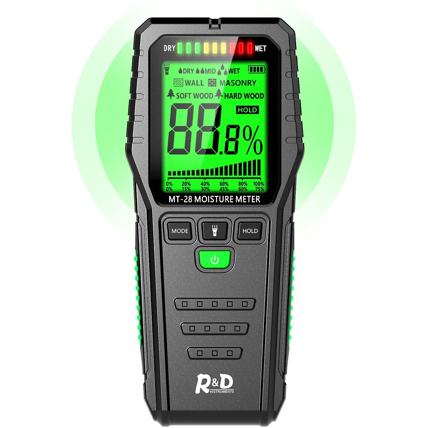 Pinless Wood Moisture Meters Water Leak Detector For Lumber Concrete Building -Wall Moisture Sensor Digital Humidity Tester For Firewood (Pinless)