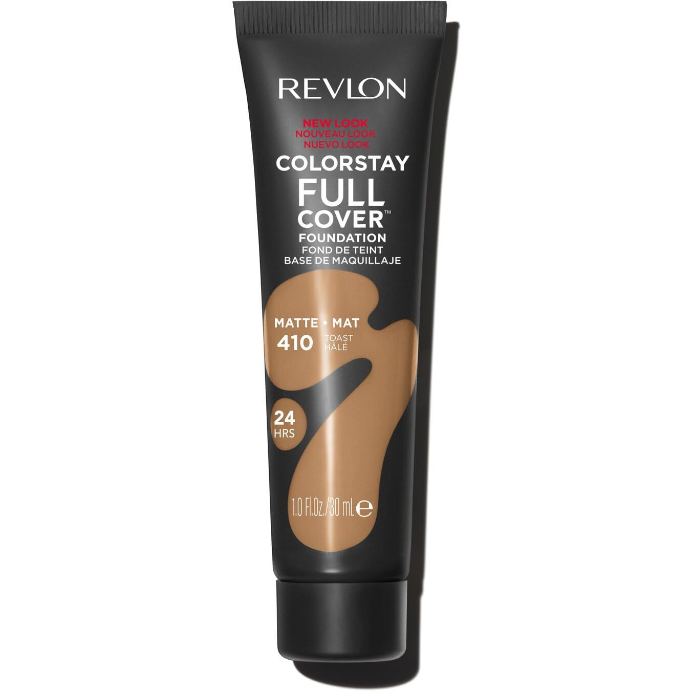 Revlon Colorstay Full Cover Longwear Matte Foundation, Heat & Sweat Resistant Lightweight Face Makeup, Toast (410), 1.0 Oz