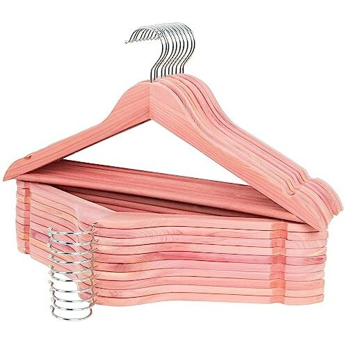Rosos Cedar Hangers For Closet 20 Pack, Wooden Hangers With Smooth Notches, Sturdy Cedar Wood Coat Hangers With 360 Rotating Hook Great For Refresh Closet