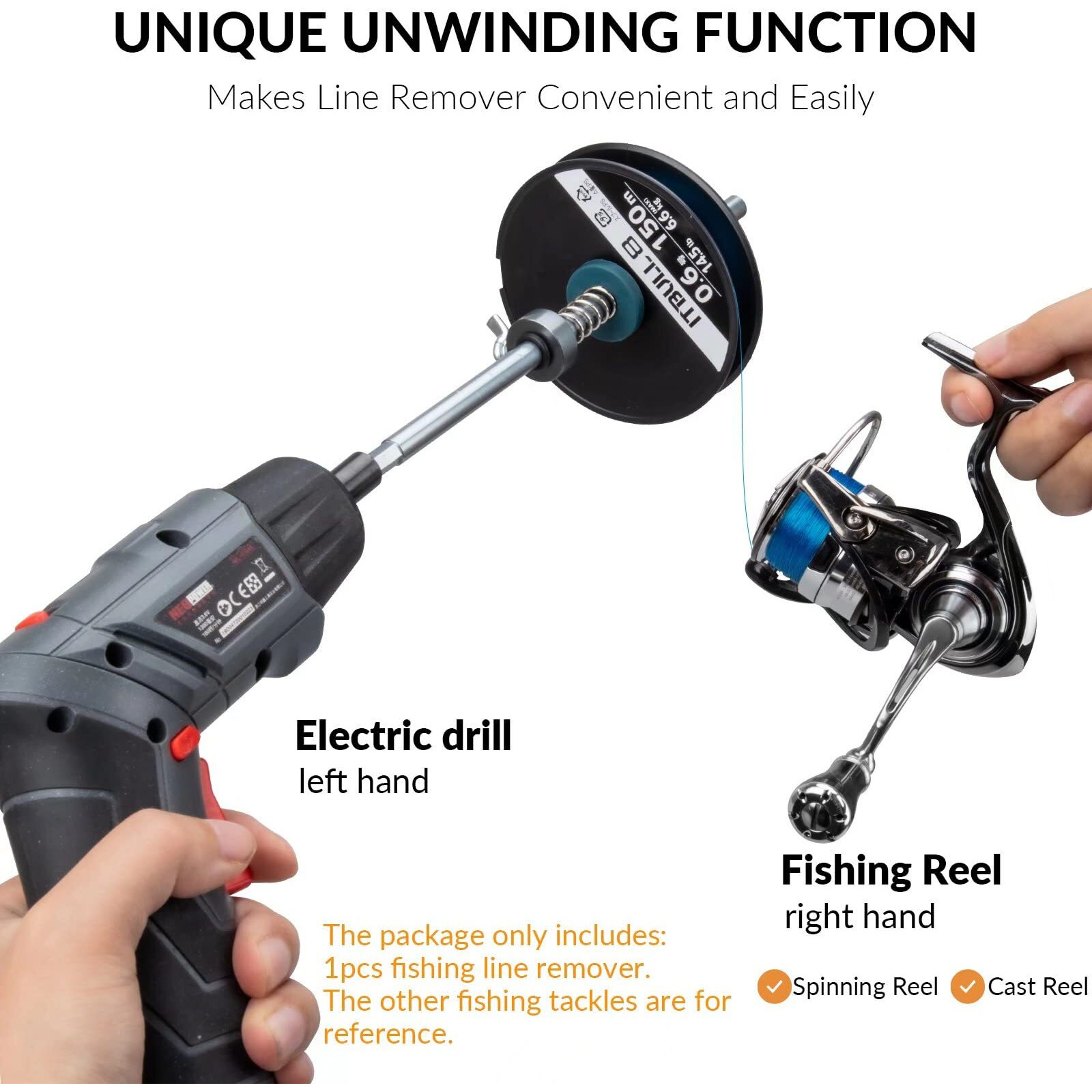 Thkfish Fishing Line Winder Fishing Line Remover Unwinding Function C-Line Remover