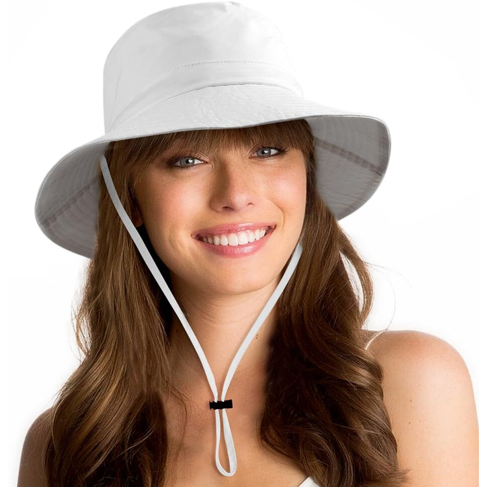Waterproof Sun Upf 50+ Bucket Hat Uv Protection Packable Brimmed Boonie For Women Men Summer Lightweight Hiking Outdoor Cap White
