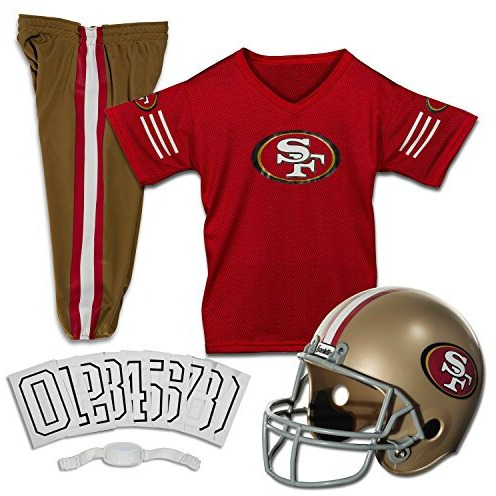 Franklin Sports San Francisco 49Ers Kids Nfl Uniform Set - Youth Nfl Team Jersey, Helmet, Pants + Apparel Costume - Official Nfl Gear -Youth Medium