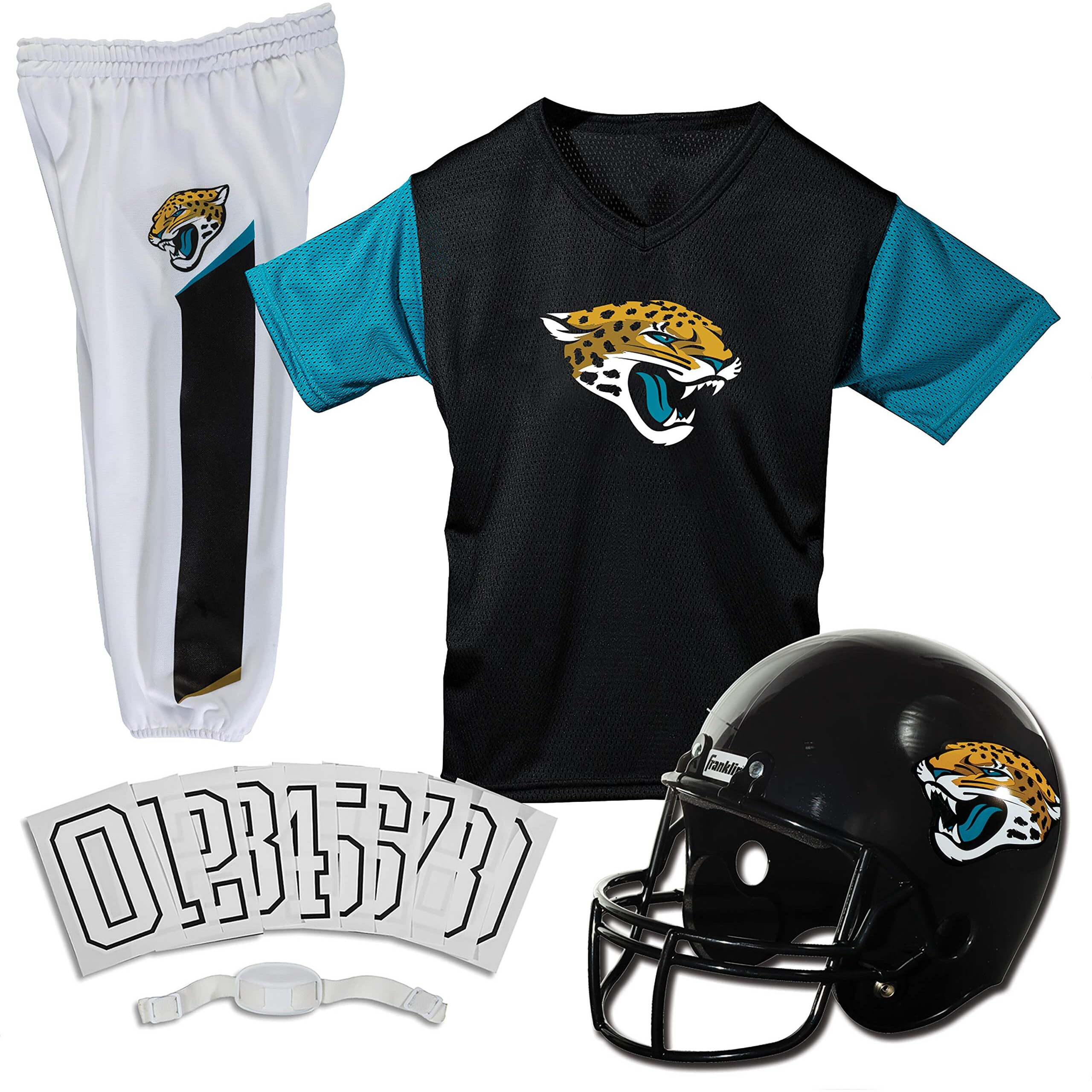 Franklin Sports Jacksonville Jaguars Kids Nfl Uniform Set - Youth Nfl Team Jersey, Helmet, Pants + Apparel Costume - Official Nfl Gear -Youth Small