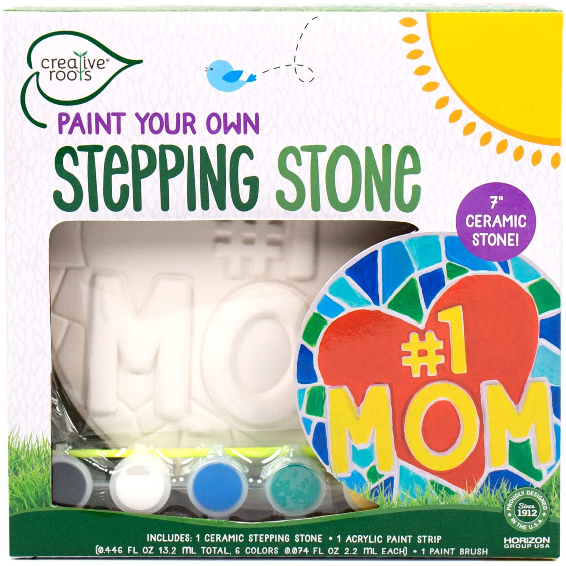 Creative Roots Paint Your Own 1 Mom Stepping Stone, Craft Kits For Kids, Ceramics To Paint, Ages 6+