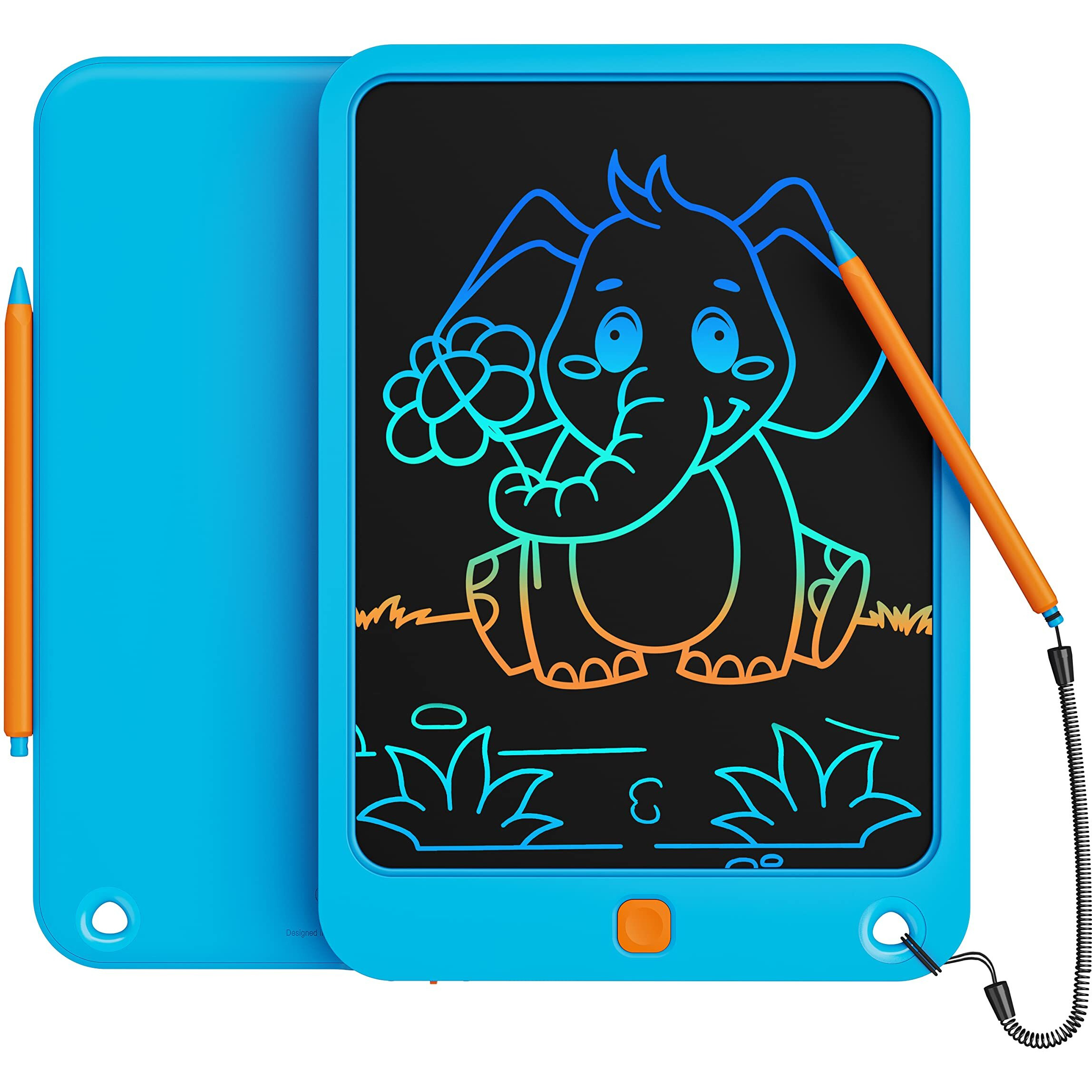 Lcd Writing Tablet 10 Inch, Toys For 3 4 5 6 7 8 9 10 Year Old Boys Girls, Colorful Doodle Board Drawing Tablet, Gift For Boys Toddlers Age 3-12 Years, Memo Board, Drawing Pads With Lanyard(Blue)