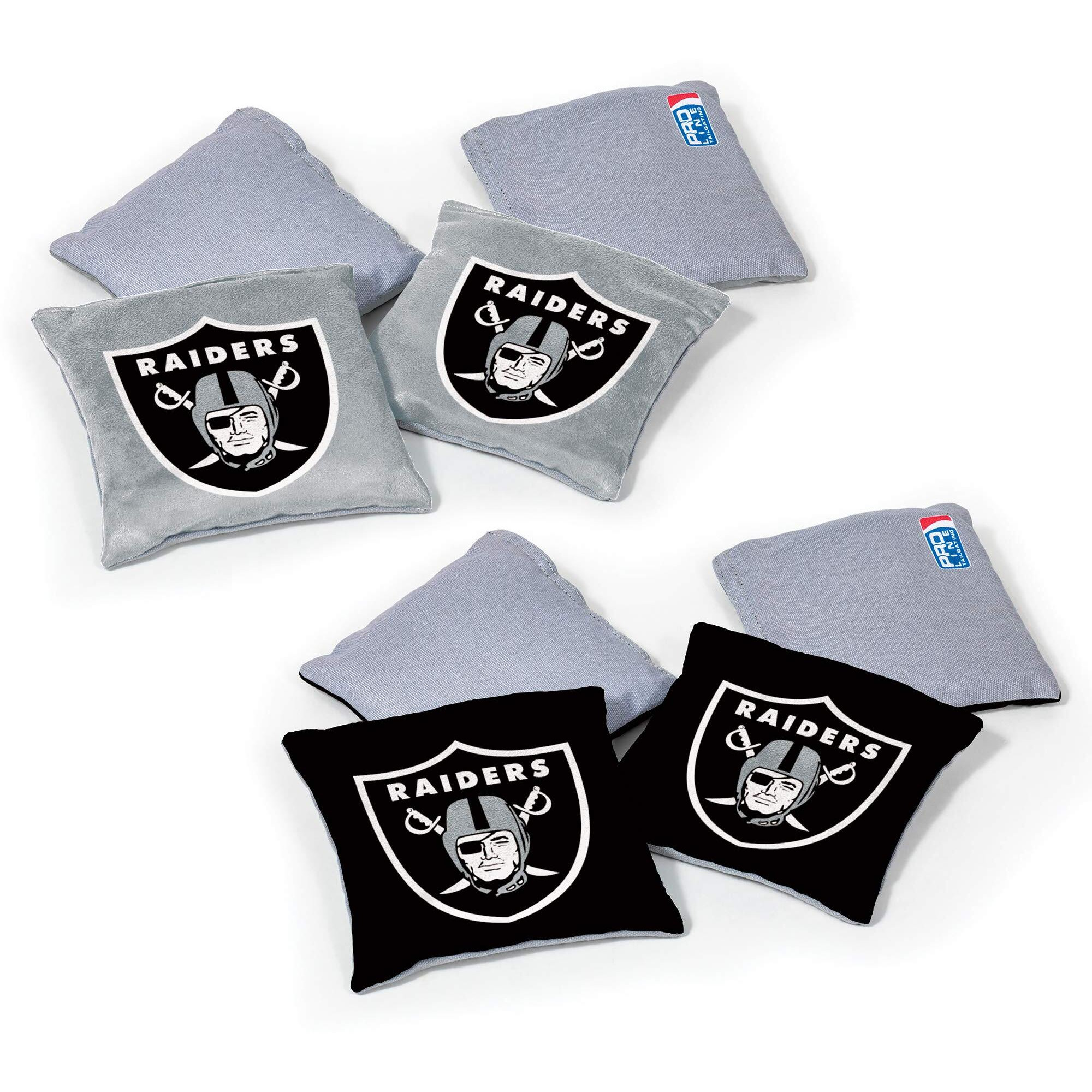 Wild Sports Nfl Las Vegas Raiders 8Pk Dual Sided Bean Bags, Team Color