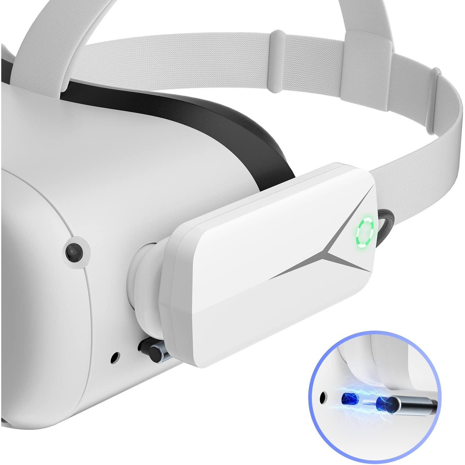 Battery Pack For Oculus Quest 2, Accessories For Oculus Quest 2 Headset, 5000Mah Extended Power Compatible With Meta Quest 2 Oculus Original Strap And Elite Strap Extended Play Time Vr Power Bank