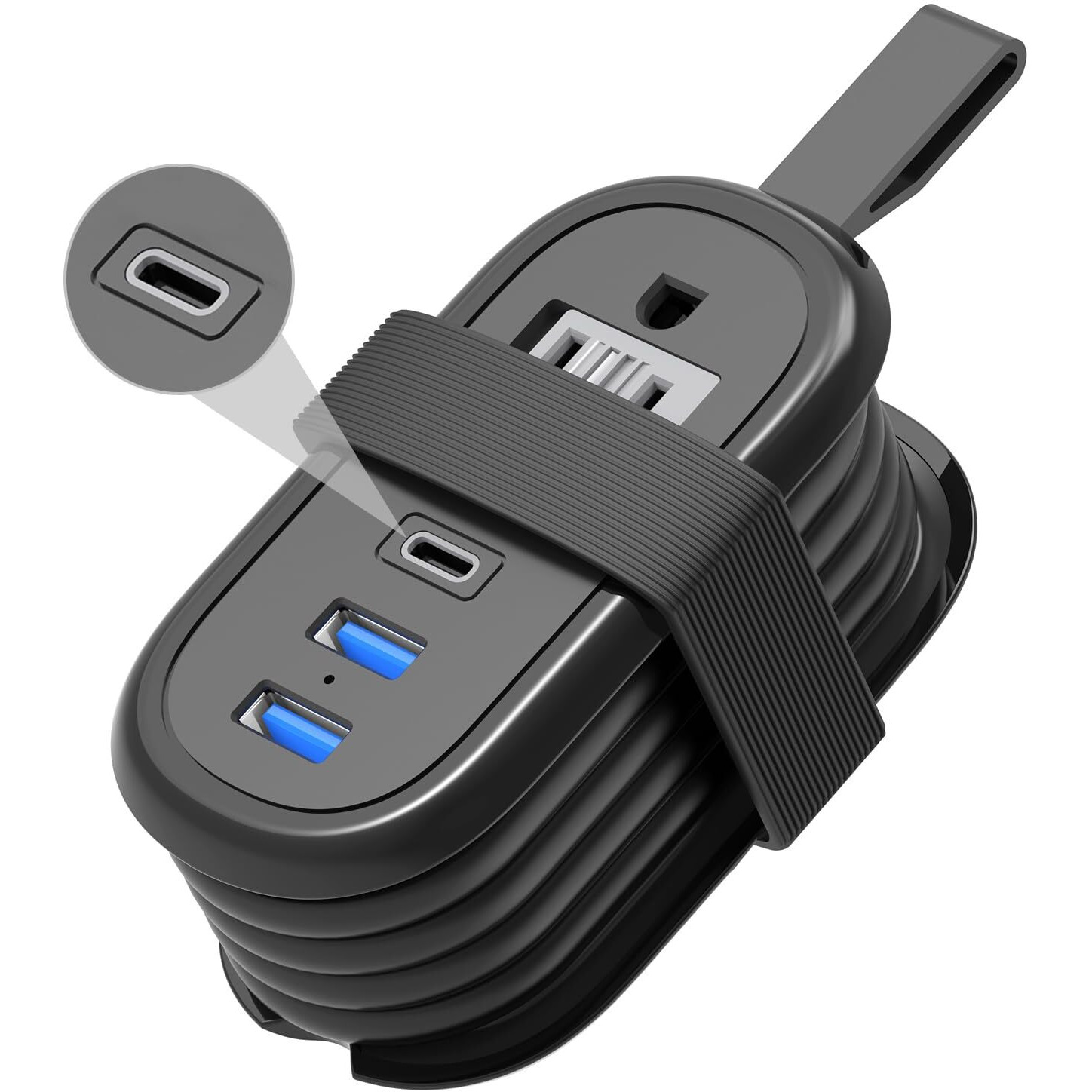 Beva Fast Charge Pd 20W Travel Power Strip With Usb Ports, 4Ft Travel Flat Plug Extension Cord, 2 Outlets 3 Usb Ports, Non Surge Protector For Cruise Ship Travel Essentials(Pd 20W Black)