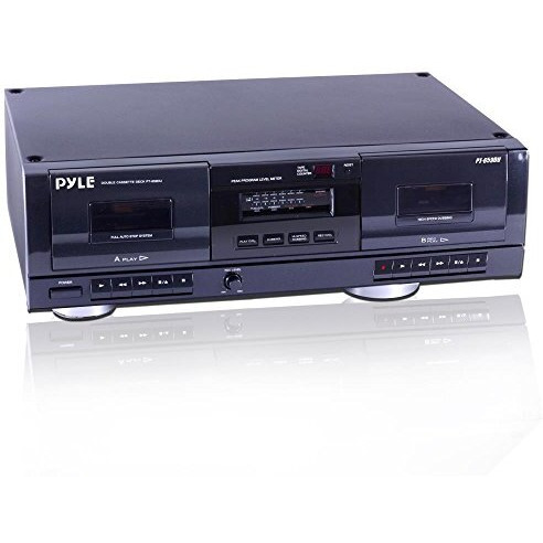 Pyle Dual Stereo Cassette Tape Deck - Clear Audio Double Player Recorder System W/ Mp3 Music Converter, Rca For Recording, Dubbing, Usb, Retro Design - For Standard / Cro2 Tapes, Home Use - Pt659Du