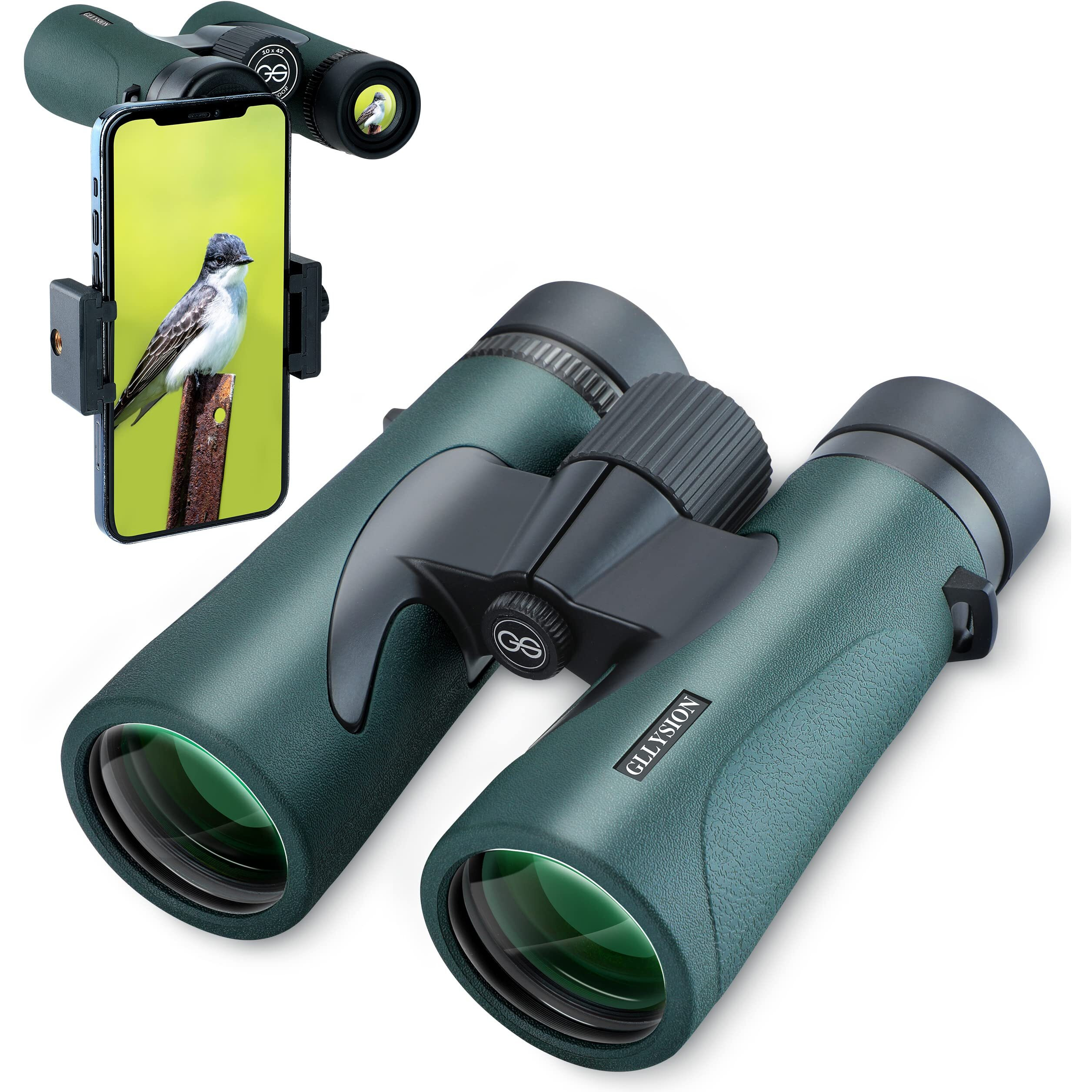 10X42 Professional Hd Binoculars For Adults With Phone Adapter, High Power Binoculars With Bak4 Prisms, Super Bright Lightweight & Waterproof Binoculars Perfect For Bird Watching, Hunting, Stargazing