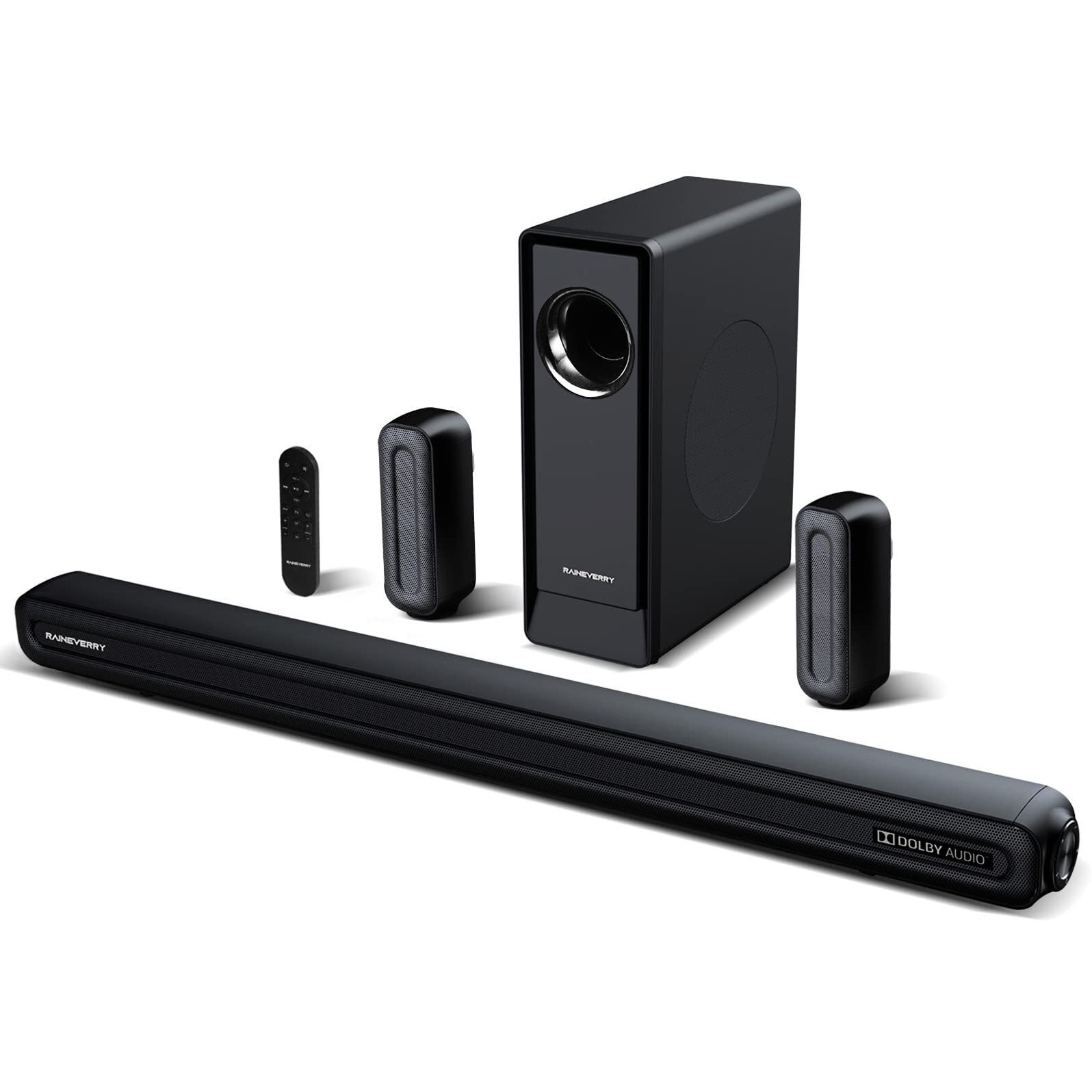 5.1 Ch Surround Sound Bar With Dolby Audio, Sound Bars For Tv, Wireless Subwoofer & Rear Speaker, Dolby Digital Plus, Bluetooth 5.3, Surround Sound System For Home Theater, 4K & Hd Tvs| Hdmi & Optical