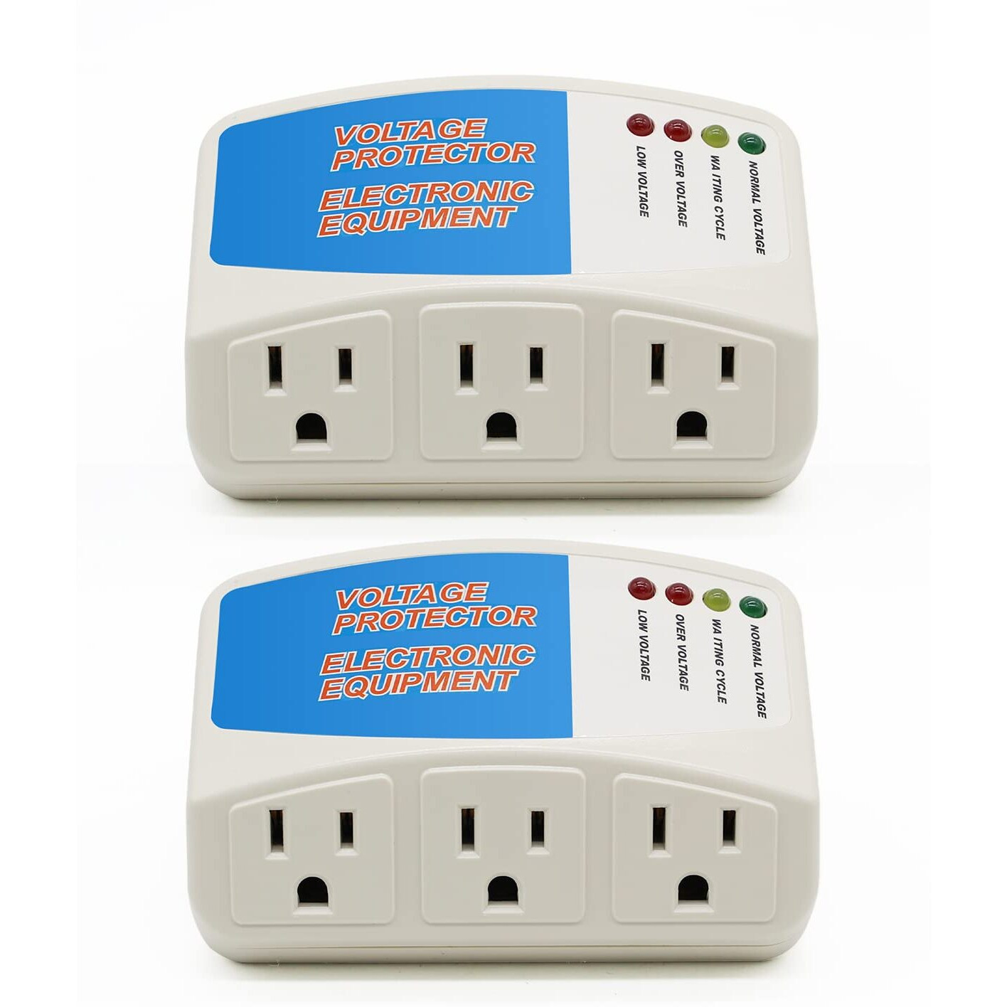 Bseed Surge Protector Power Strip Home Appliance, 3 Outlet Power Surge Protector, Voltage Protector Brownout Surge Refrigerator 1440 Watts, 120V, 12A, 2 Pack