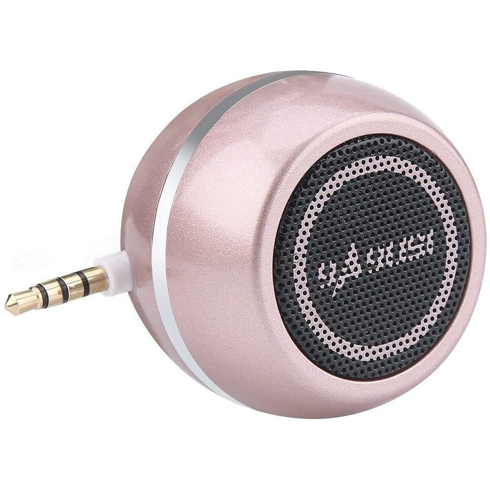 Mini Portable Speaker With 3.5Mm Aux Input Jack, 3W Mobile Phone Line-In Speaker For Iphone Ipad Ipod Tablet Cell Phones, Gifting For Girls/Kids, Rose Gold