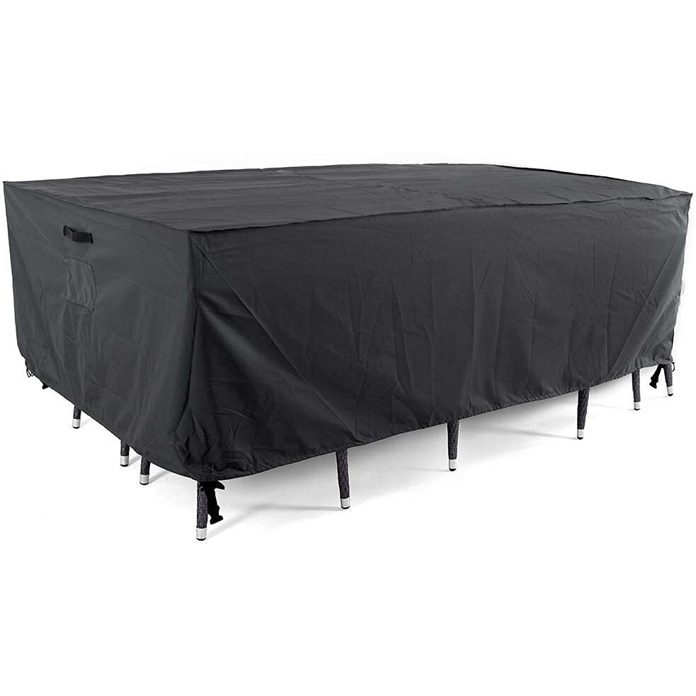 Tempera Outside Table And Chair Covers, Outdoor Dining Set Cover, Patio Furniture Cover Waterproof, Windproof For Winter, Rectangle, 90''L X 60''W X 27.8''H, Space Grey