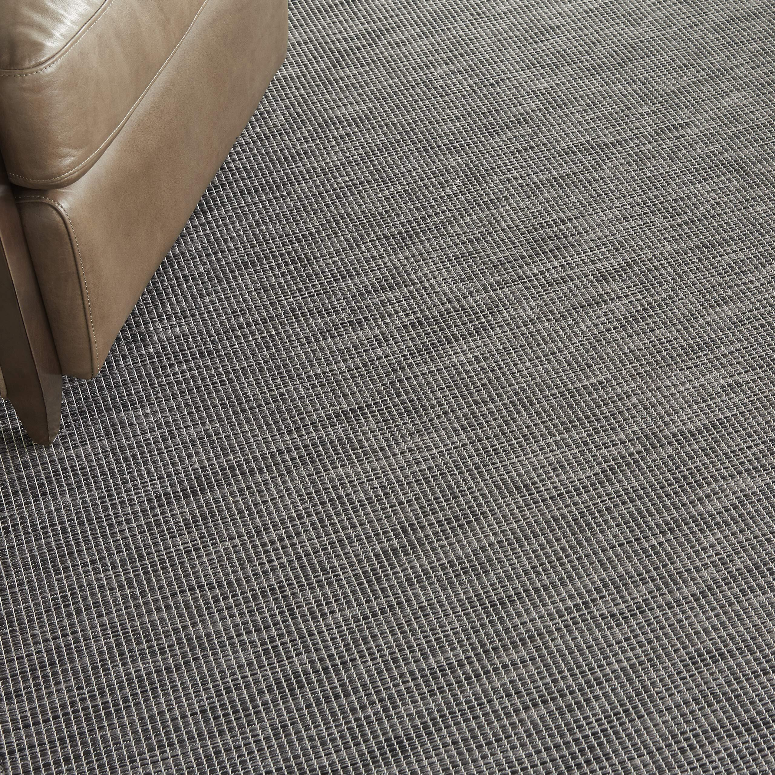 Nourison Positano Indoor/Outdoor Charcoal 2'2"" X 10' Area Rug, Easy Cleaning, Non Shedding, Bed Room, Living Room, Dining Room, Backyard, Deck, Patio (2X10)