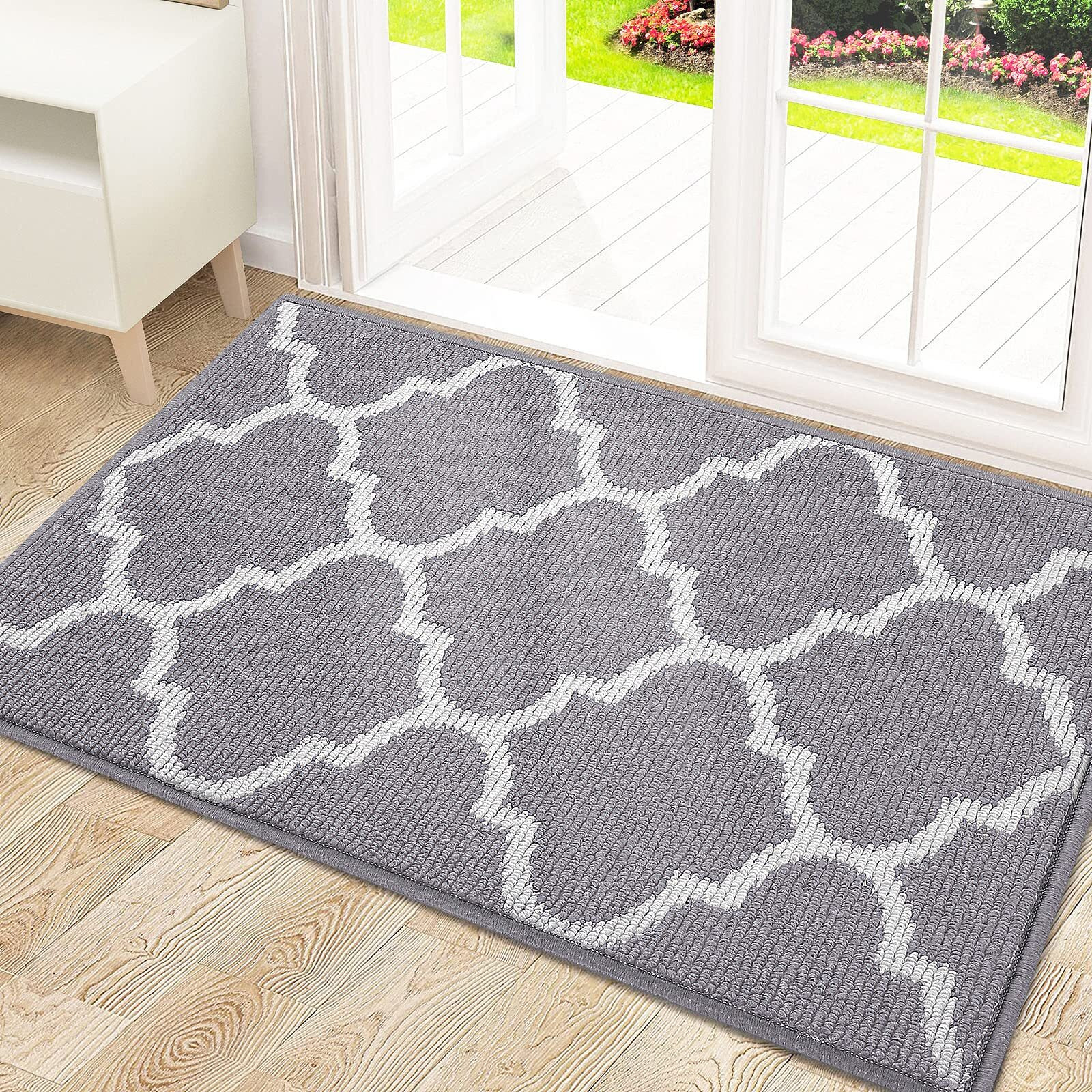 Olanly Indoor Door Mat, 24X36, Non-Slip Absorbent Resist Dirt Entrance Mat, Washable Low-Profile Inside Floor Mat Doormats For Entryway, Grey
