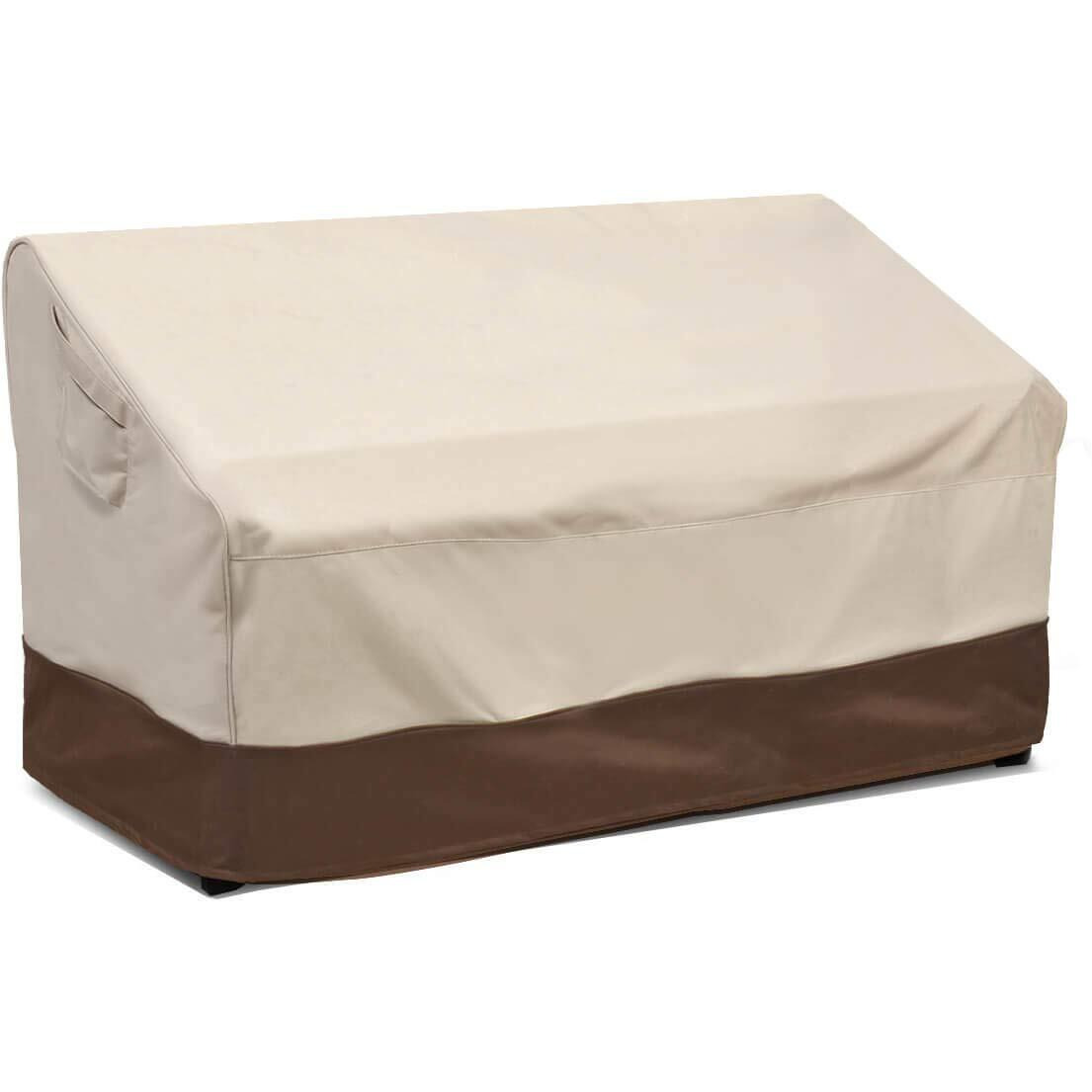 Vailge Heavy Duty Deep Patio Sofa Cover,100% Waterproof Outdoor Sofa Cover, Large Lawn Patio Furniture Covers With Air Vent, Large (Deep), Beige & Brown