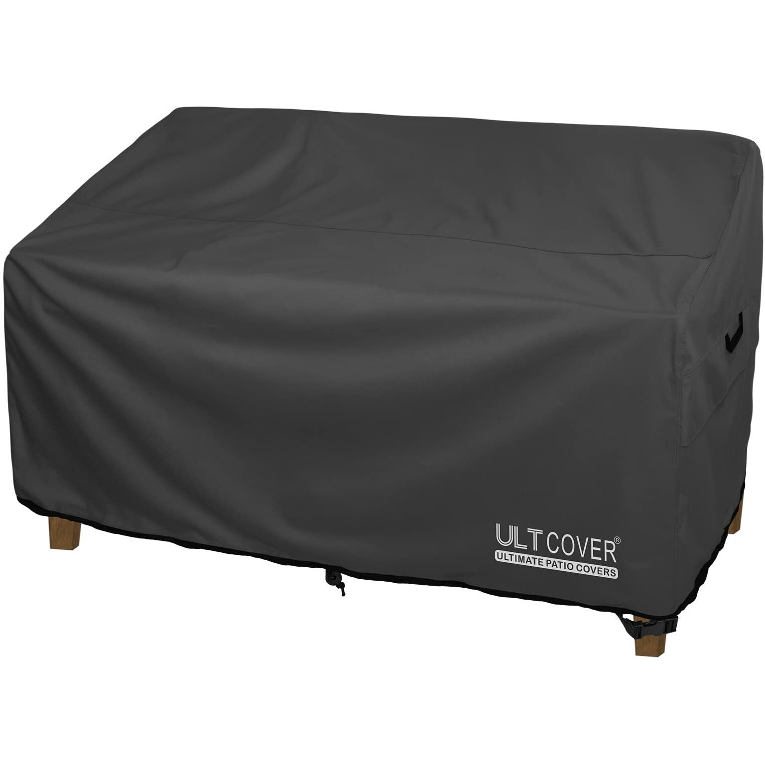 Ultcover Waterproof Outdoor Deep Seat Sofa Bench Cover 76W X 40D X 35H Inch Patio Furniture Couch Cover, Black