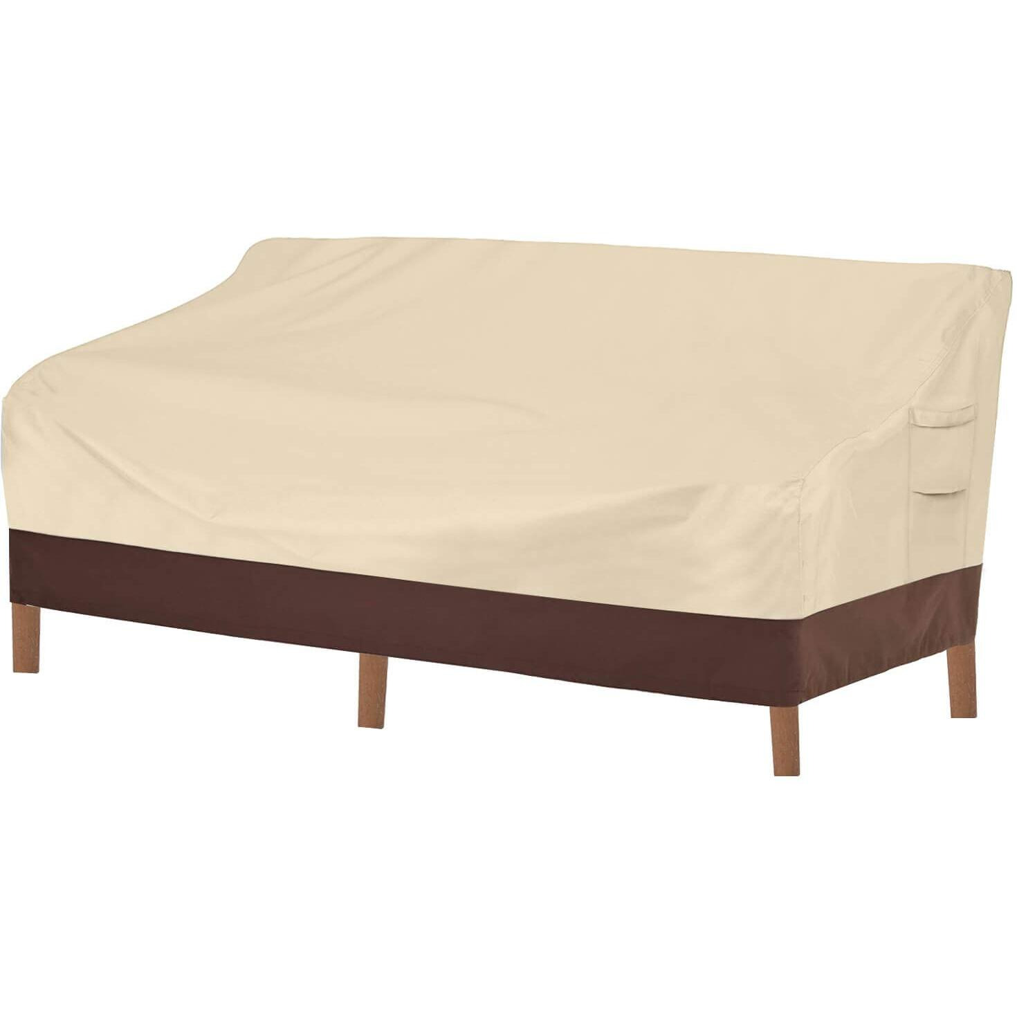 Vailge Heavy Duty Patio Sofa Cover, 100% Waterproof 3-Seater Outdoor Sofa Cover,Lawn Patio Furniture Covers With Air Vent And Handle,60 "&quotW X 35 "&quotD X 35 "" H,Beige&Brown