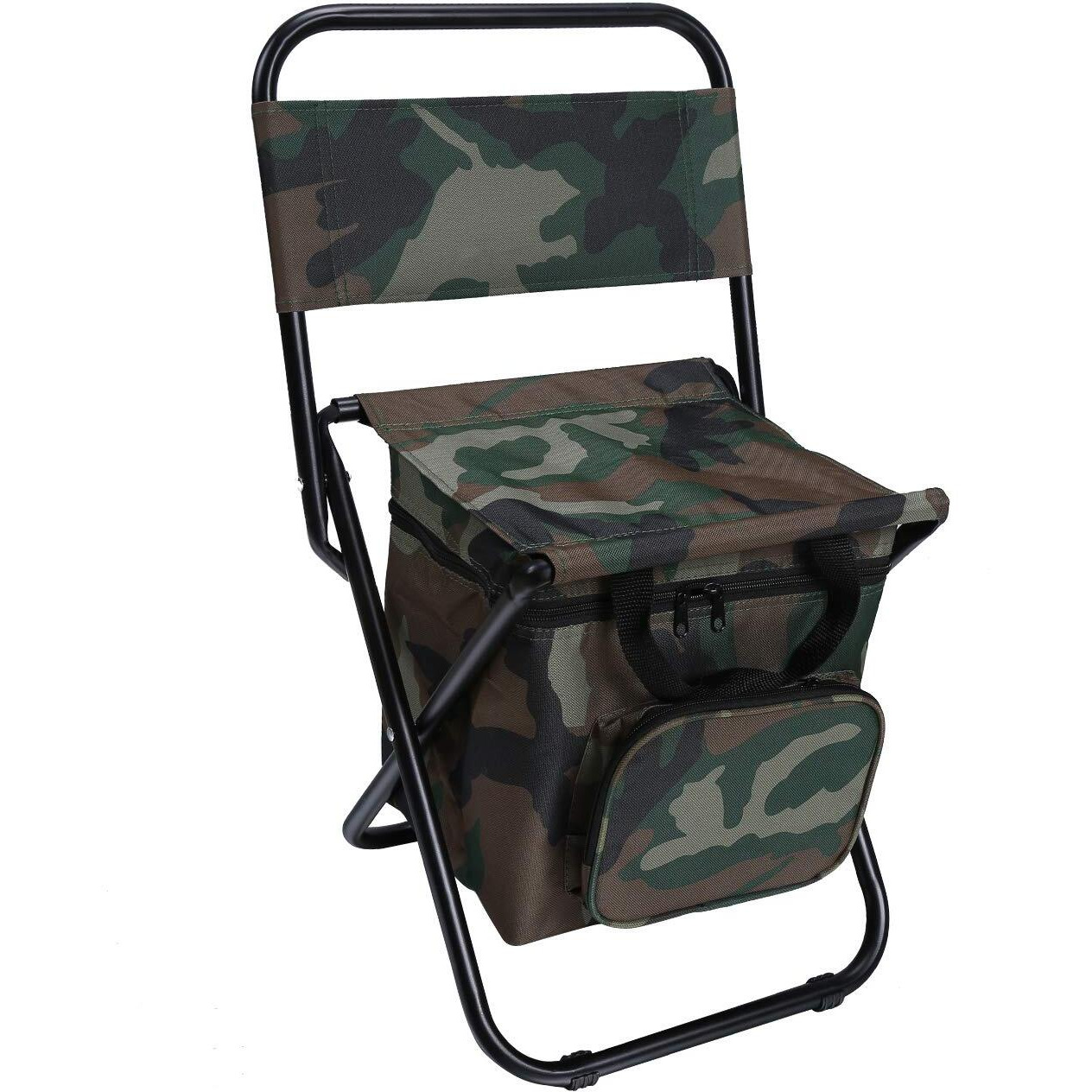 Leadallway Fishing Chair With Cooler Bag Foldable Compact Fishing Stool,Camouflage