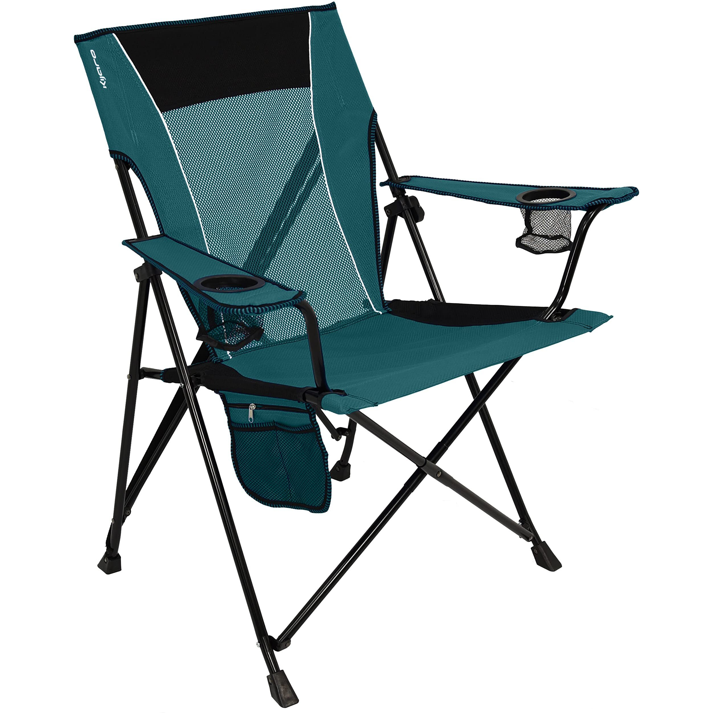 Kijaro Dual Lock Portable Camping Chairs - Enjoy The Outdoors With A Versatile Folding Chair, Sports Outdoor Chair & Lawn Feature Locks Position - Cayman Blue Iguana