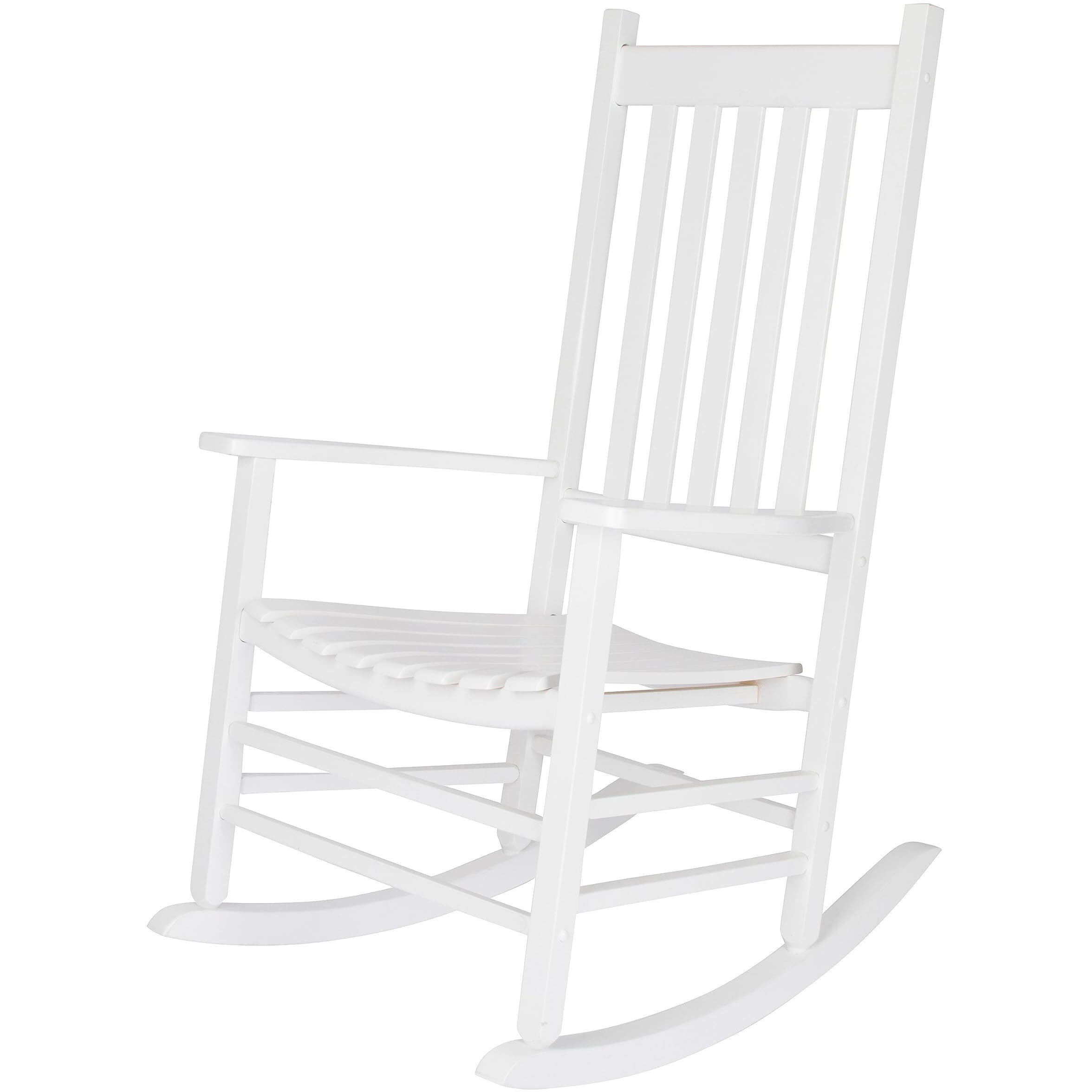 Shine Company 4332Wt Vermont Porch Rocker  High Back Rocking Chair - White