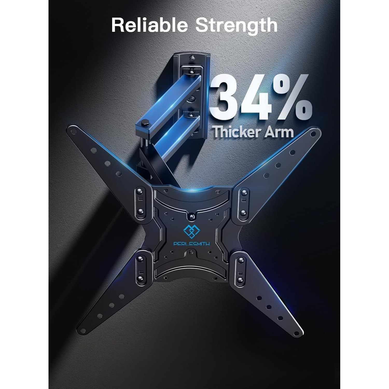 Perlesmith Full Motion Tv Wall Mount For 26-60 Inch Tvs, Tv Mount With Articulating Arms Swivels Tilt Extension - Wall Mount Tv Brackets Vesa 400X400 Fits Led Lcd Oled 4K Tvs Up To 77 Lbs