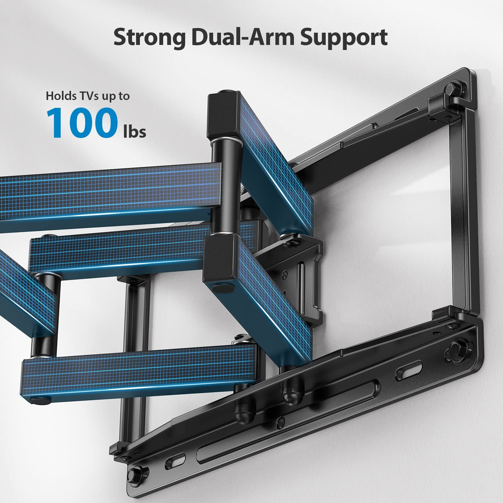 Pipishell Full Motion Tv Wall Mount For Most 37-75 Inch Tvs, Wall Mount Bracket With Dual Articulating Arms, Swivel, Tilt, Max Vesa 600X400Mm Up To 100 Lbs, Tv Mount Fits 12   /16    Wood Studs, Pilf6