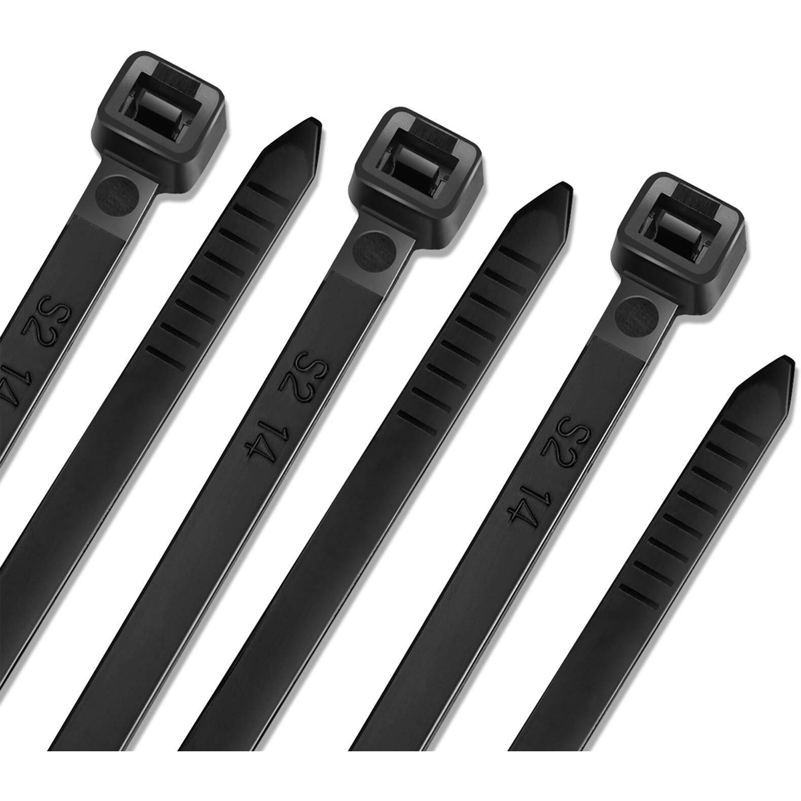 Cable Zip Ties 6 Inch, 500Pcs Industrial Nylon Zip Ties Durable Self-Locking Wire Tie Wraps With 40 Lbs Tensile Strength, Uv & Heat Resistant - Black