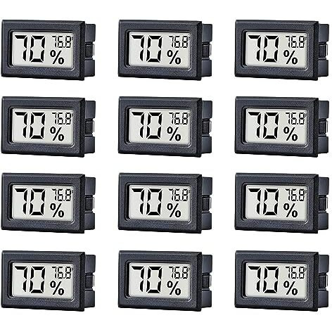 Pgzsy 12 Pack Mini Small Digital Electronic Temperature Humidity Meters Gauge Indoor Thermometer Hygrometer Lcd Display Fahrenheit () For Humidors, Greenhouse, Garden, Cellar3