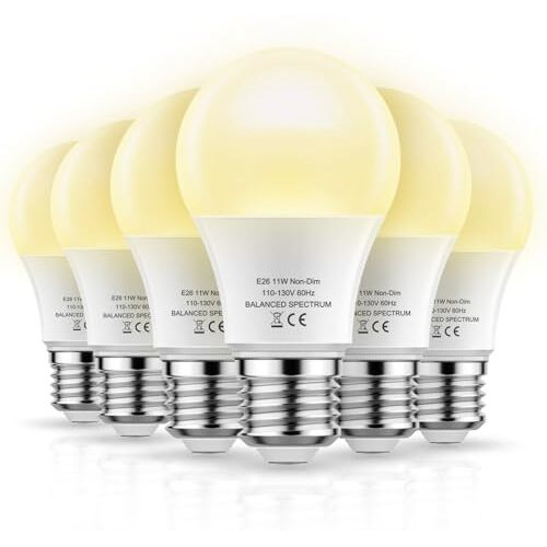 Grow Light Bulbs, Weegrow Led Grow Light Bulb A19 Bulb, Full Spectrum Grow Light Bulb, Plant Light Bulb E26 Base, 11W Grow Bulb 100W Equivalent, Grow Light For Indoor Plant, Seed Starting, Veg, 6 Pack