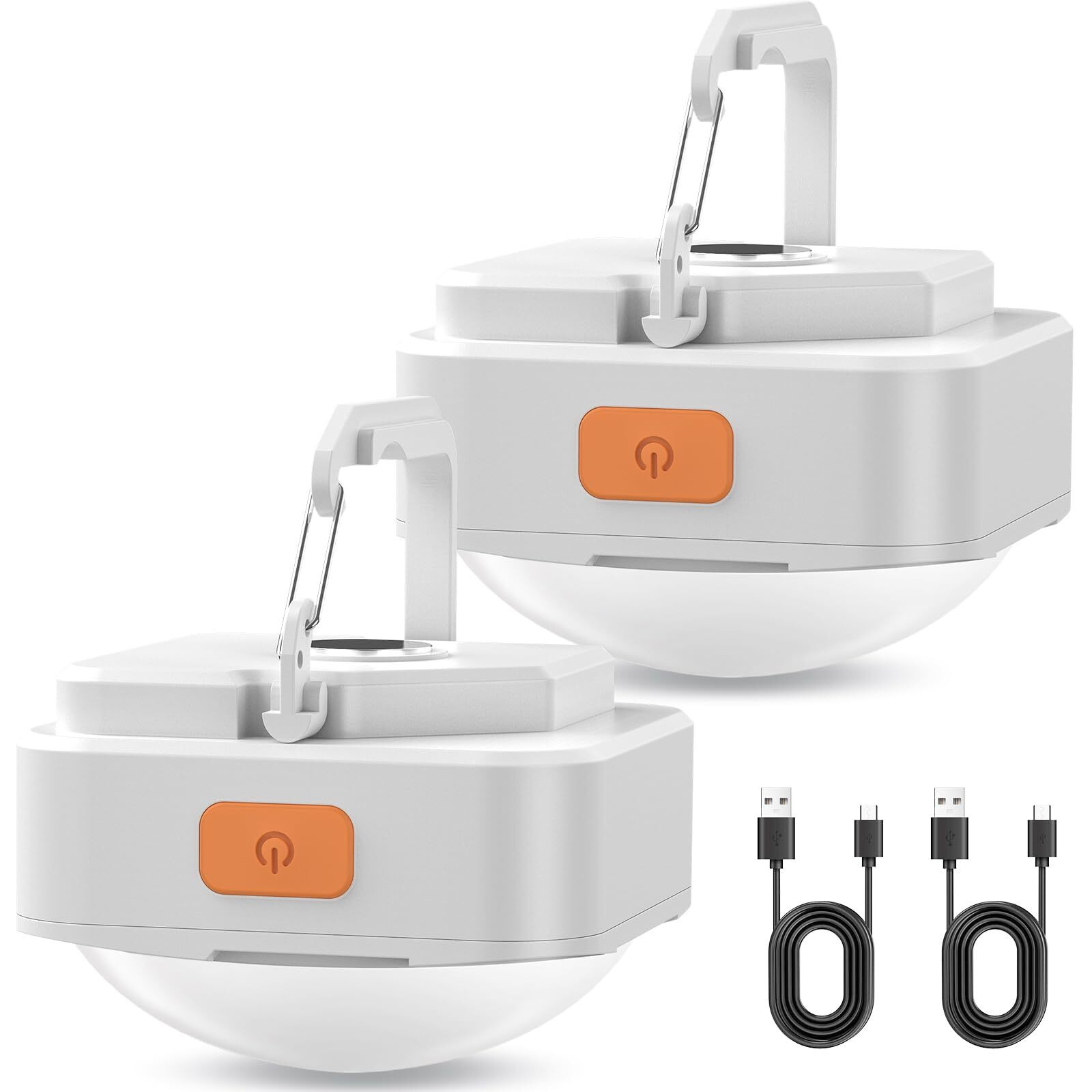 Fly2Sky 2 Pcs White Camping Light Tent Light Portable Rechargeable Led Camping Light Survival Gear Camping Accessories Camping Equipment For Hiking Backpacking Fishing Hurricane Emergency Outage