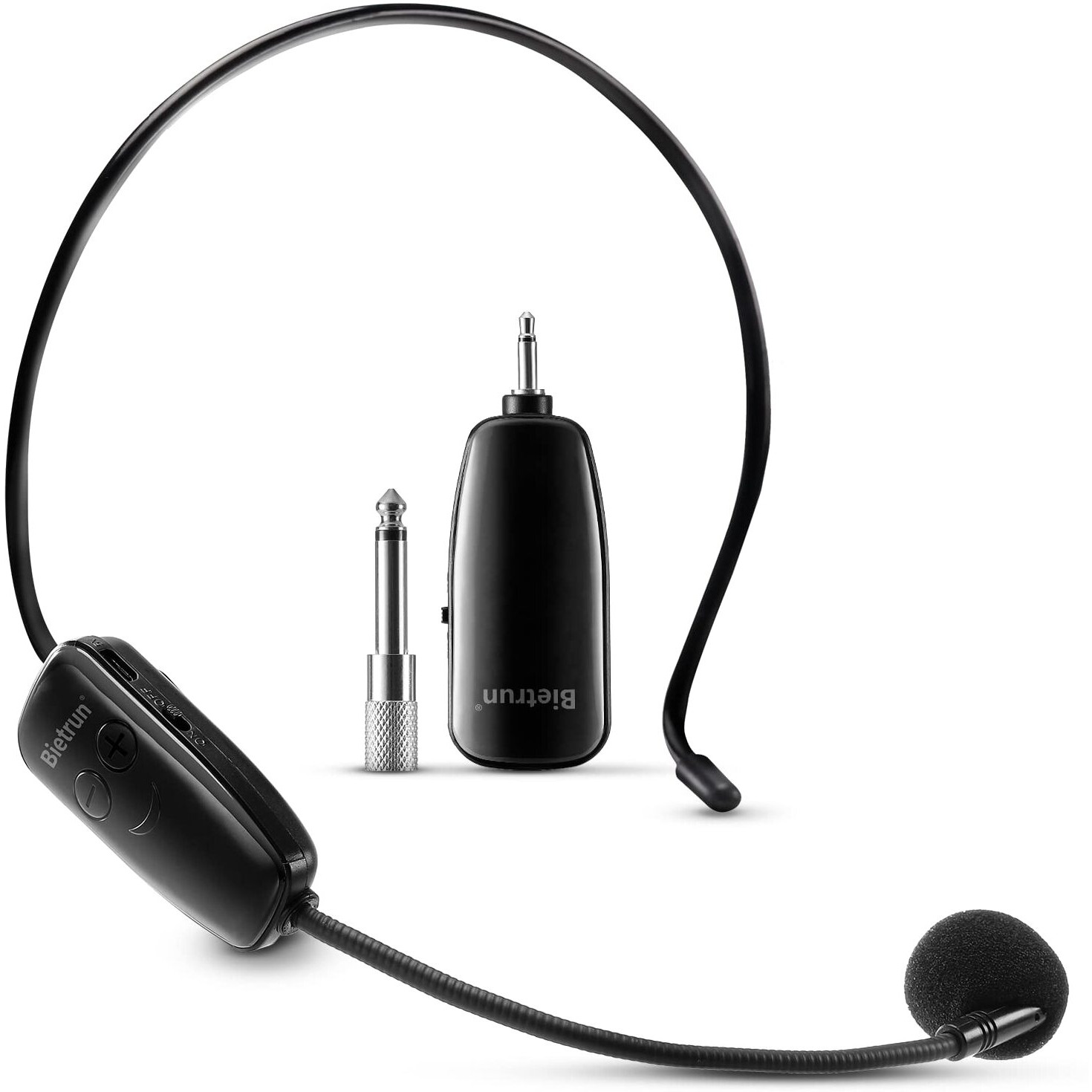 Wireless Microphone Headset, Uhf Wireless Headset Mic System, 160Ft Range, Headset Mic And Handheld Mic 2 In 1, 1/8'' And 1/4'' Plug, For Speakers, Voice Amplifier, Pa System(Not Supported Aux/Ios)