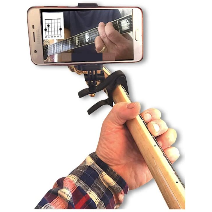 Smart-Po Smartphone Guitar Capo  Android And Iphone Compatible Dock Headstock Neck Clamp  Cell Phone Holder Aid Musicians  Electric Or Acoustic Guitars