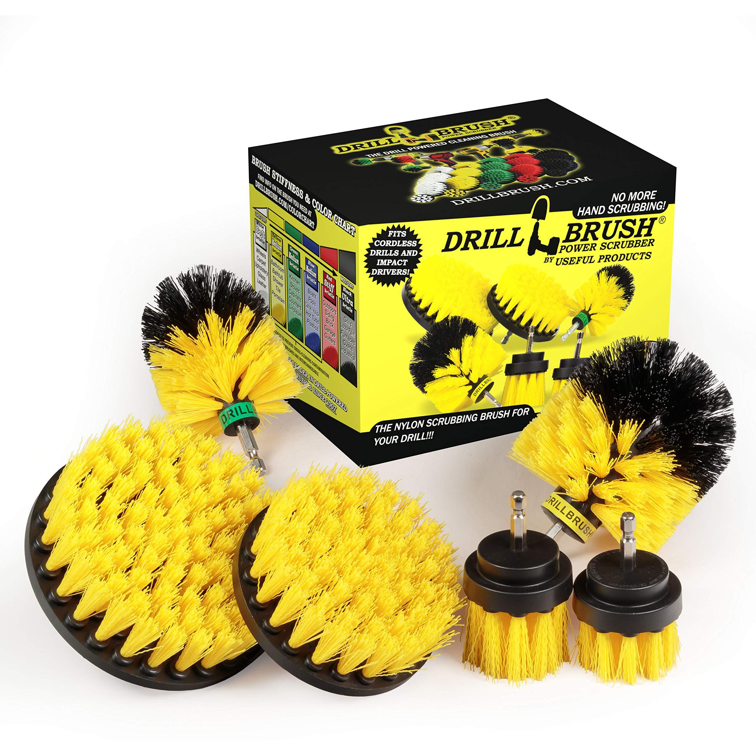 Bathroom Accessories - Drill Brush - Shower Cleaner - Shower Curtain - Bathtub - Bath Mat - Sink - Tile - Grout Cleaner - Porcelain - Fiberglass - Cast Iron - Tub - Flooring