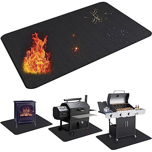 Ubeesize Large 65 X 48 Inches Under Grill Mat For Outdoor Grill,Double-Sided Fireproof Grill Pad,Indoor Fireplace/Fire Pit Mat,Oil-Proof Waterproof Bbq Protector For Decks And Patios